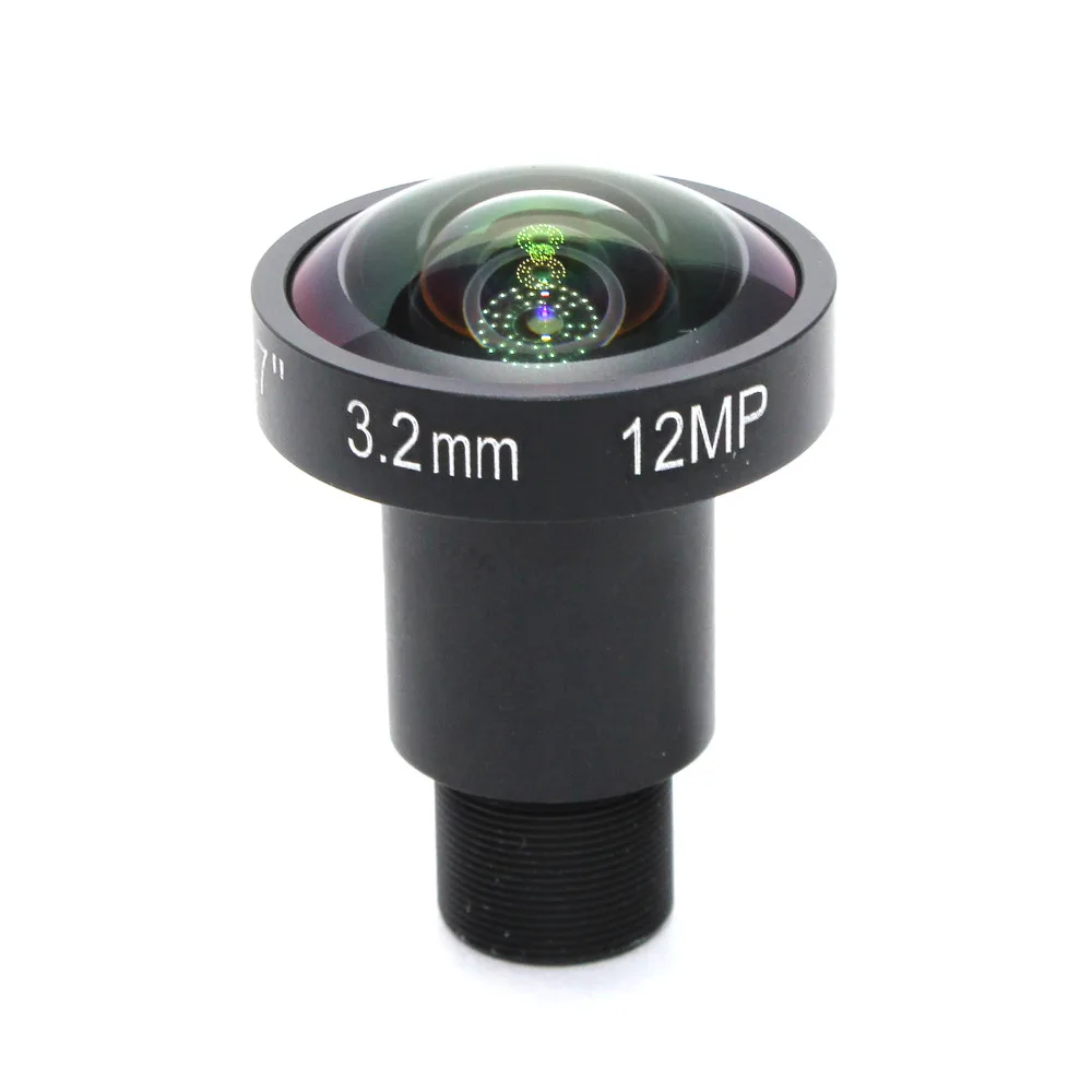 Obiettivo Fisheye M12 fisso da 12Megapixel (obiettivo 4K) obiettivo Fisheye 12MP 3.2mm 160 gradi per telecamera CCTV IP 4K o azione sportiva 4K DV