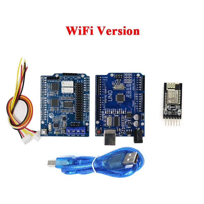 Bluetooth WiFi Handle Robot Tank Car Arm Gripper Controller Kit for Arduino  Motor Servo Driver Shield Board with PS2 DIY