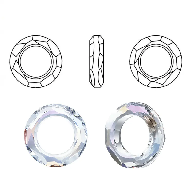 14mm 30mm perline di cristallo cristallo AB perle di vetro perline sfuse Anello cosmico per creazione di gioielli Collane Orecchini Accessori