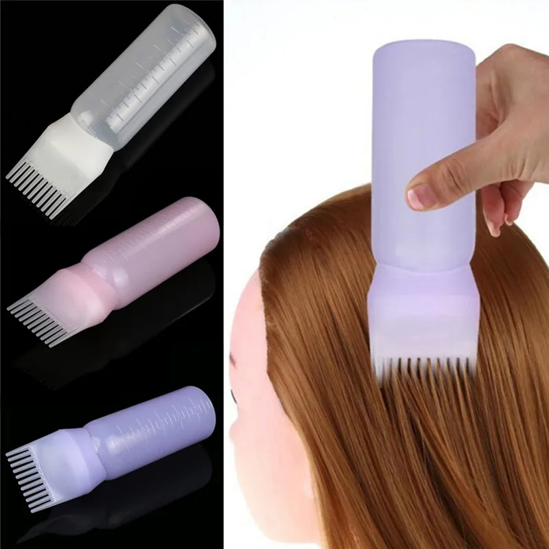 

120ML Hair Dye Bottle Applicator Brush Dispensing Salon Hair Coloring Dyeing Gift For Girls Hair Dry Cleaning Bottle Drop Ship