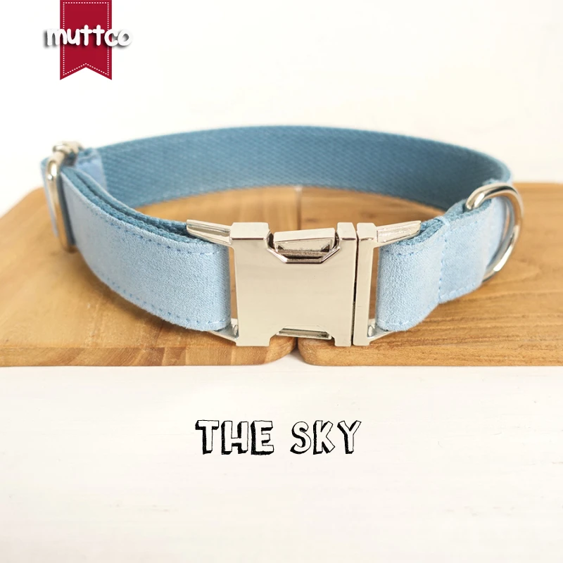 

10pcs/lot MUTTCO wholesale self-design handmade personalized collar THE SKY nylon wathet 5 sizes dog collars and leashes UDC032