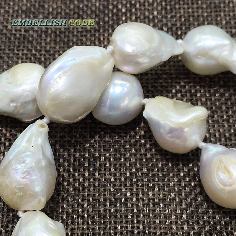 large size white color tissue nucleated flameball shape baroque or keshi pearls Bracelet freshwater 100% natural pearls special