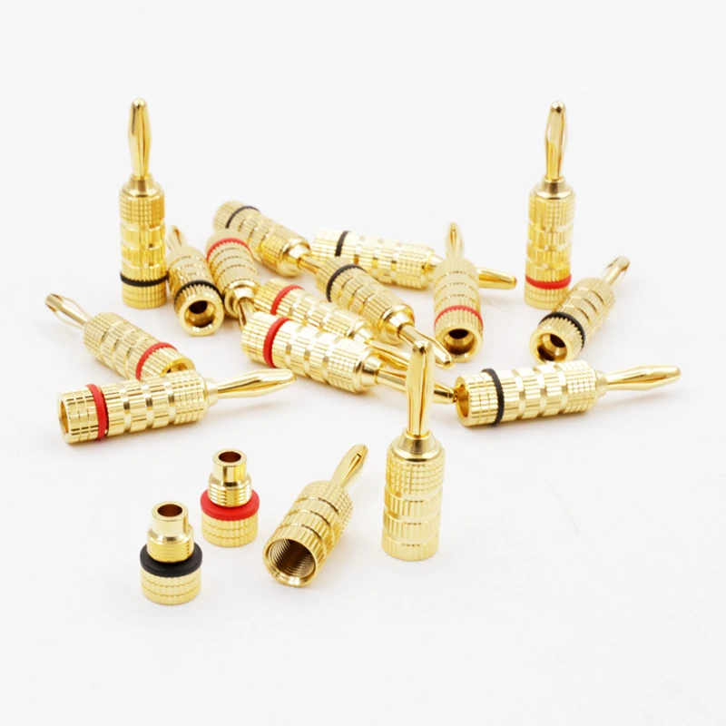 24k金メッキバナナプラグスピーカー用、バナナロックプラグ、ハイファイスピーカー、スピーカーケーブル、ba1459