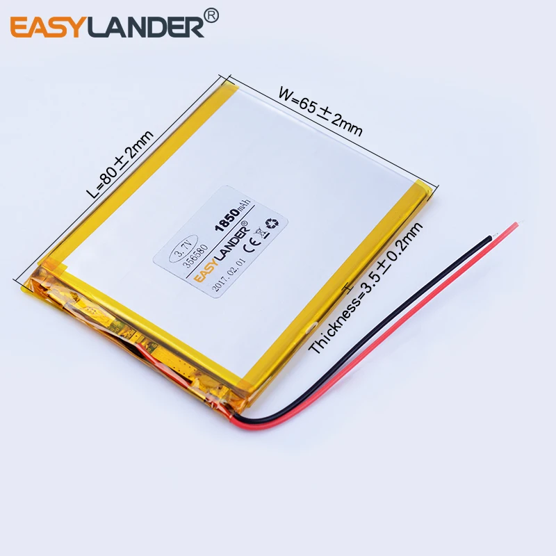 

10pcs/Lot 356580 3.7V 1850mAh Rechargeable Lithium Li-ion Polymer Battery 356582 356579