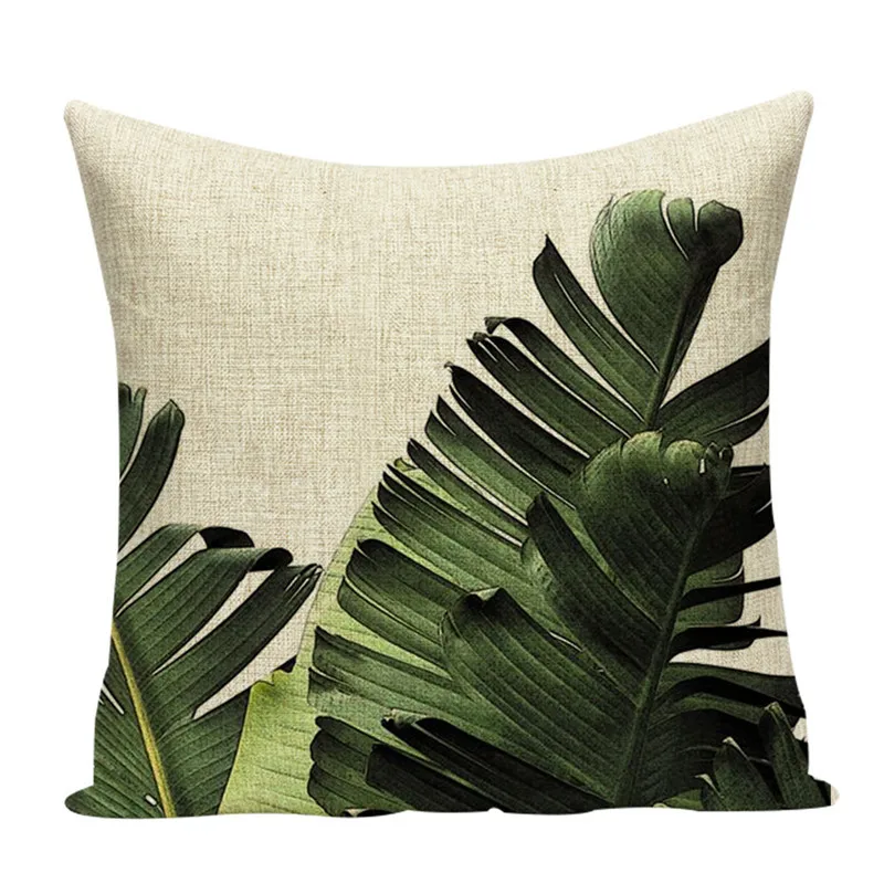 Tropical Plants Cushion Cover Linen Palmier Printing Throw Pillows Decorative Tropical Fashion Sofa Decoration Pillow Case