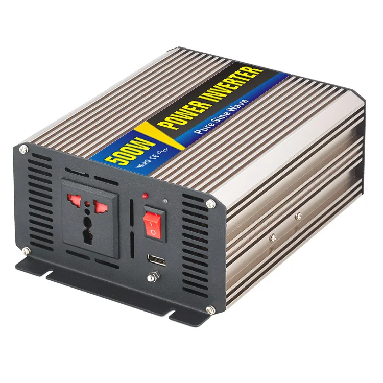 Continuous Power 500W Pure Sine Wave OFF Grid Inverter DC12V/24V to AC 220V 50HZ Power Inverter Converter Power/USB Port