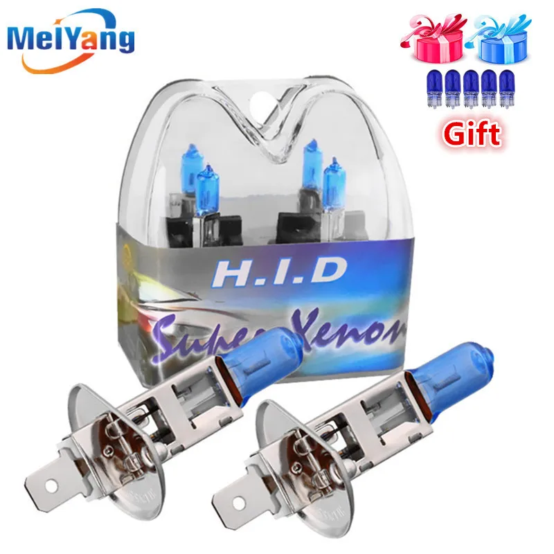 

H1 55W 12V Headlight Bulbs Halogen Xenon Filled Bright White High Power - Car Fog Driving Lamp DRL Day Running Light Source