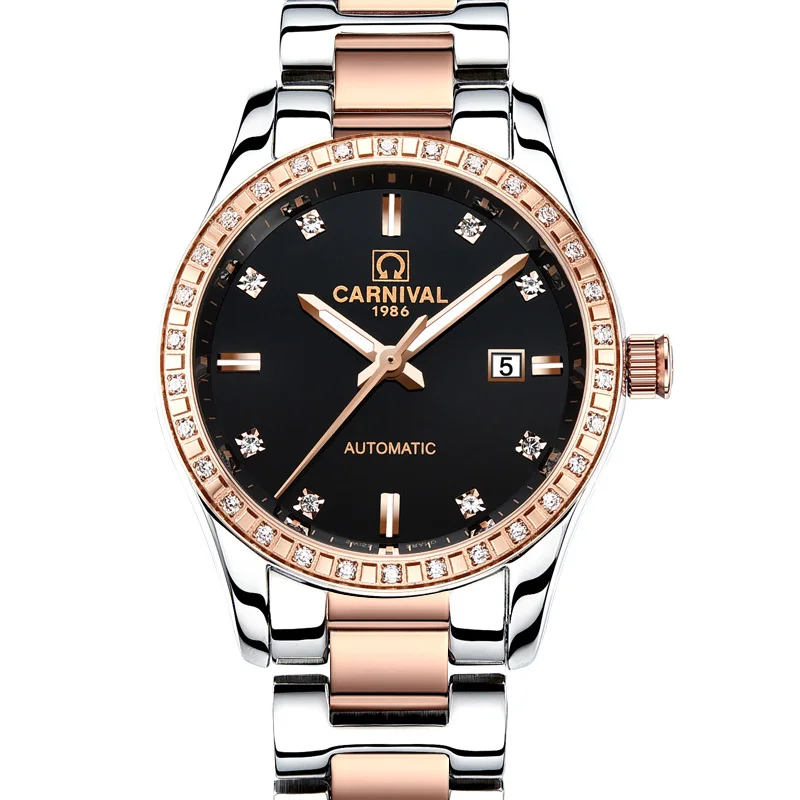 Montre femme 2020 CARNIVAL Automatic Watch Women Calendar Fashion Women Watches Luminous Waterproof Sapphire Relogio feminino