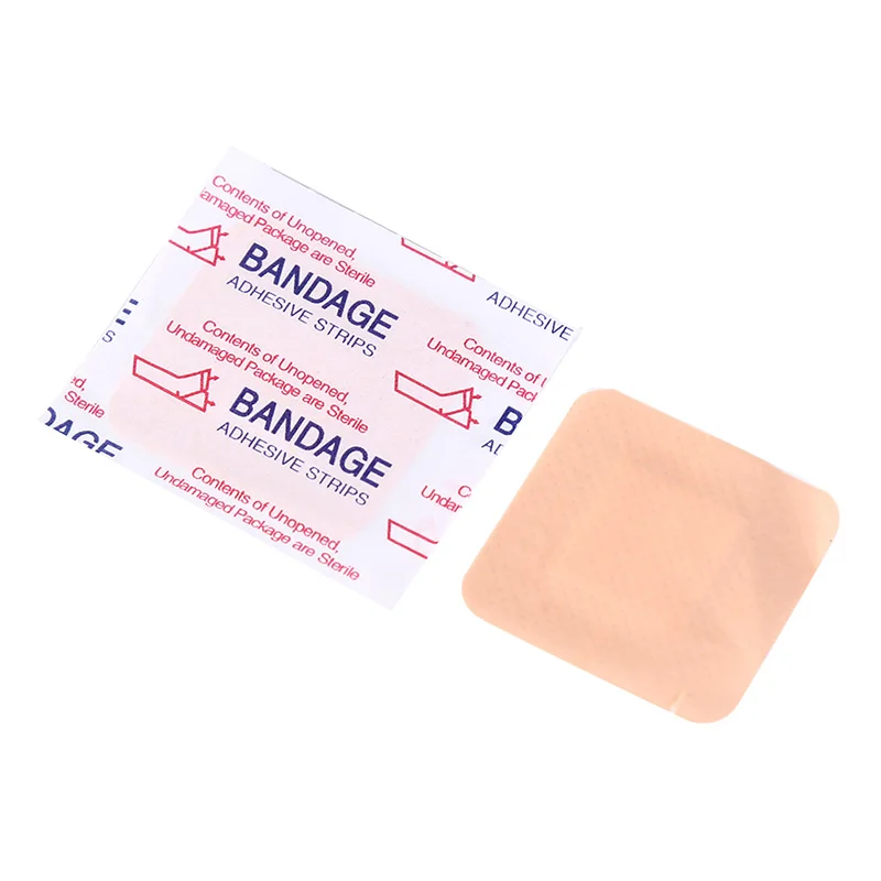 10Pcs Waterproof Skin Color Square Band Aid Band Aid Adhesive Bandages for Outdoor Wound Closure