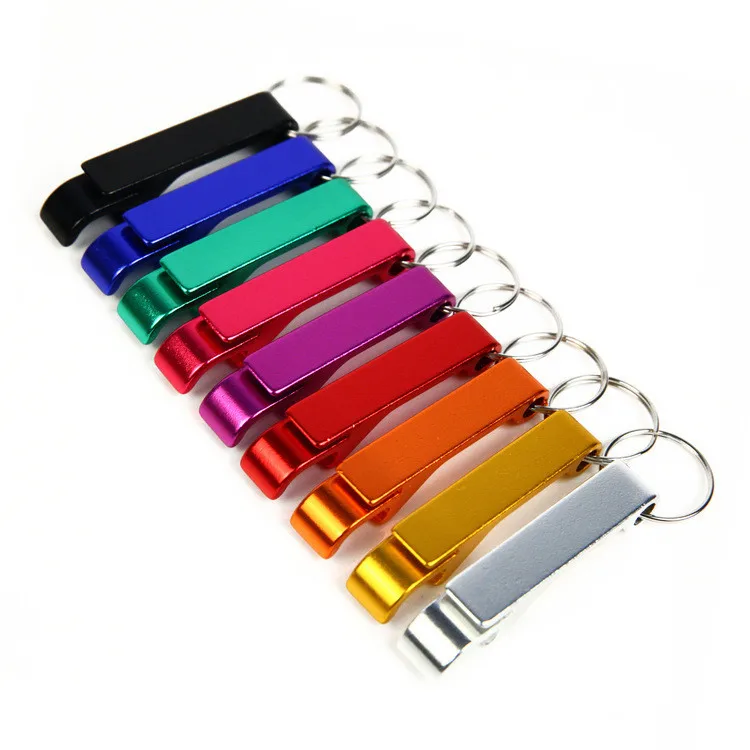 1000pcs/lot mixed colors can opener,anodized aluminum bottle opener keychain,wedding gift keychain opener