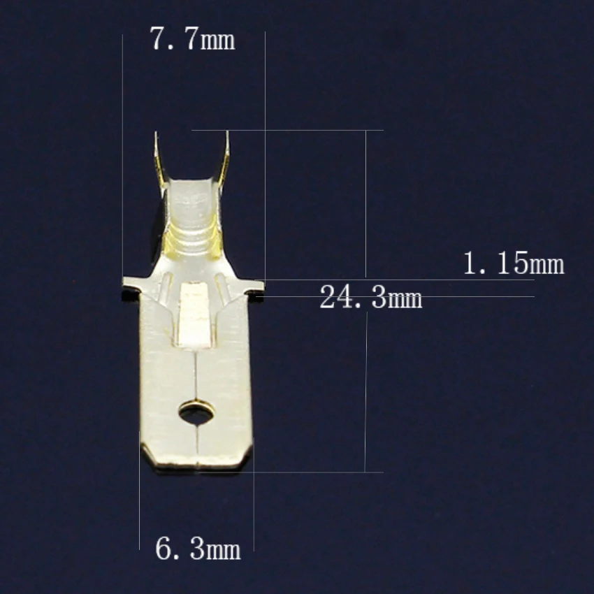 20pcs/lot 6.3mm Copper Male Wire Splice Crimp Terminal L15 Spade Connector