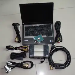 New mb star c3 full set with all cables mb star diagnosis c3 multiplexer with activate software hdd RS232 cable in D630 laptop