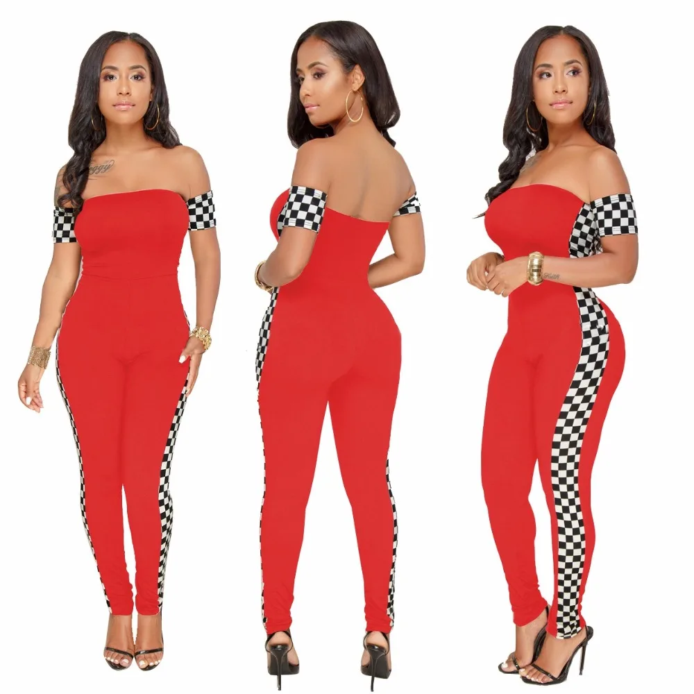 Skinny ผู้หญิงสไตล์เซ็กซี่ Jumpsuits 2019 Bodysuit ฤดูร้อน plus ขนาดเสื้อผ้า