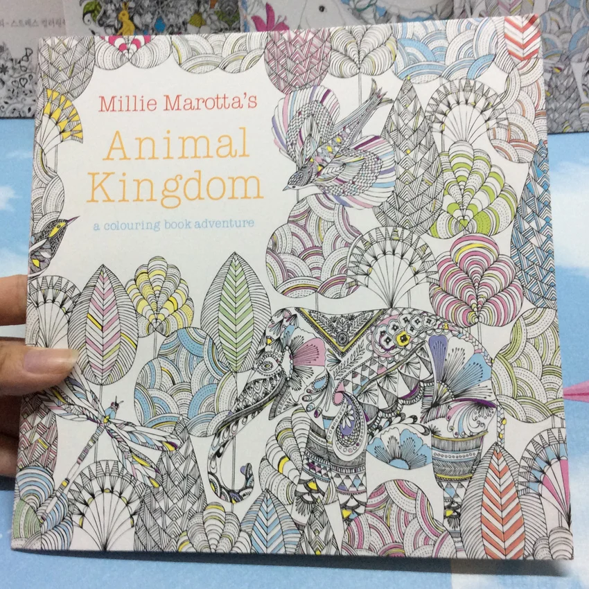 24 Pages Animal Kingdom English Edition Antistress Coloring Book For Children Adults Graffiti Painting Drawing Art Book