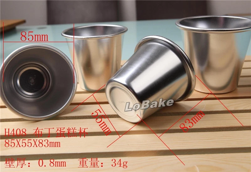 (5pcs/lot) Latest 8.5 top diameter 8.3cm height cup mug shape aluminium jelly pudding tarte tart candy chocolate mold DIY baking