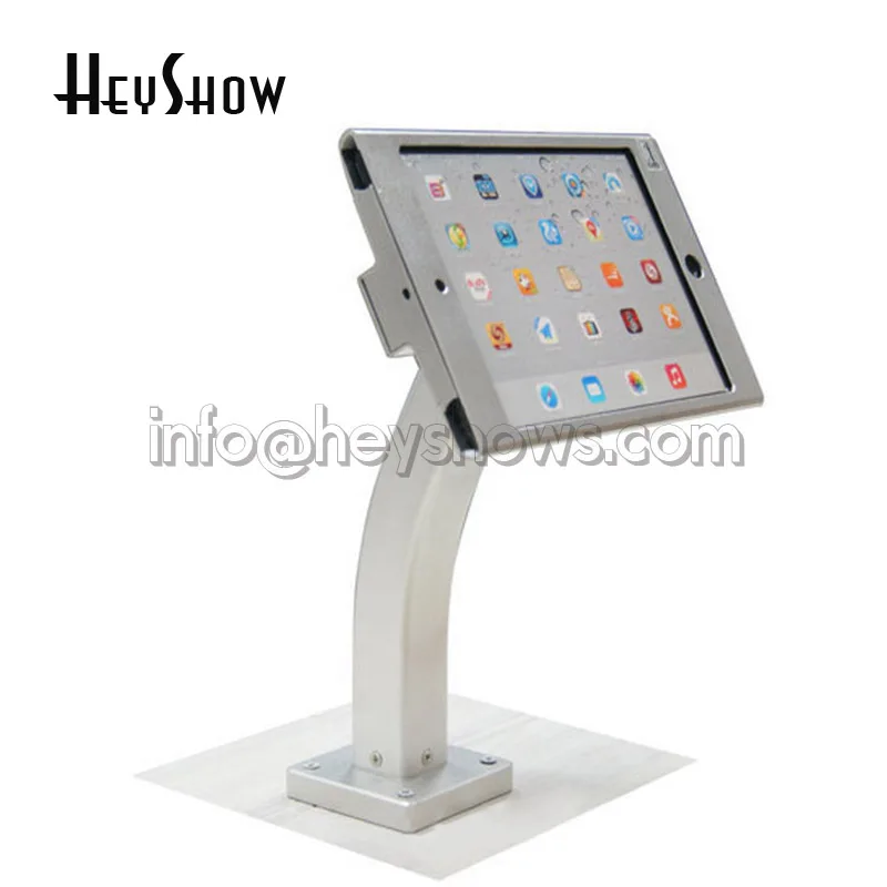 Aluminum Tablet Security Lock Wall Mount Case, Table Display, Kiosk Brace Housing Stand with Screw Tube, iPad Mini 1, 2, 3, 4