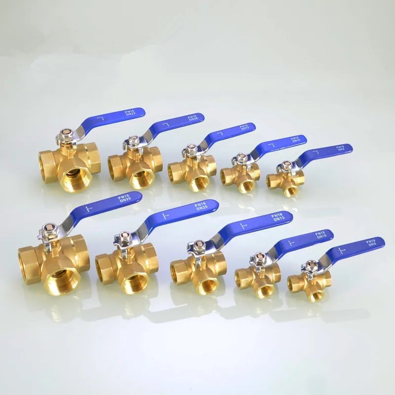 T 型 T ポートまたは l タイプ L ポート Mountin DN32 1-1/4 "1.25" BSP メスフルポート真鍮ティーボールバルブ 3 ウェイパイプ継手
