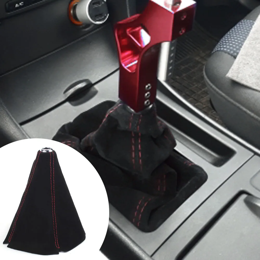 RASTP-Car Manual Gear Shift Collar Suede Leather Handbrake Gaiter Boot Cover Gear Shift Boot Dust Proof RS-SFN002