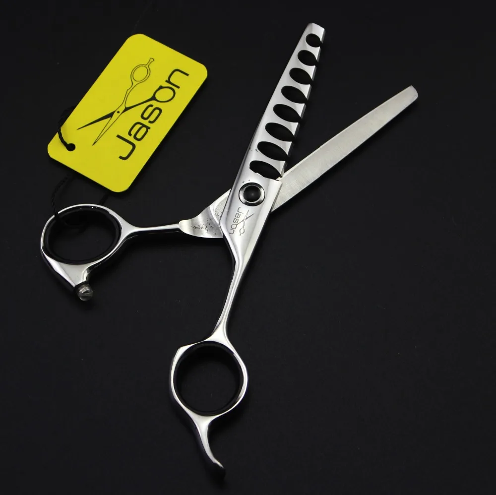 381# 5.75'' Brand Jason Hairdressing Scissors 8/14/18 Teeth Japan 440C Barbers Thinning Shears professional Human Hair Scissors