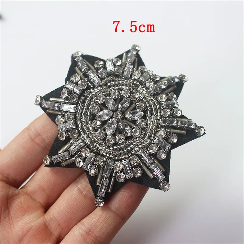 1 Piece Rhinestones beads anise star patches applique beading applique clothes shoes bags decoration sew on beads patches