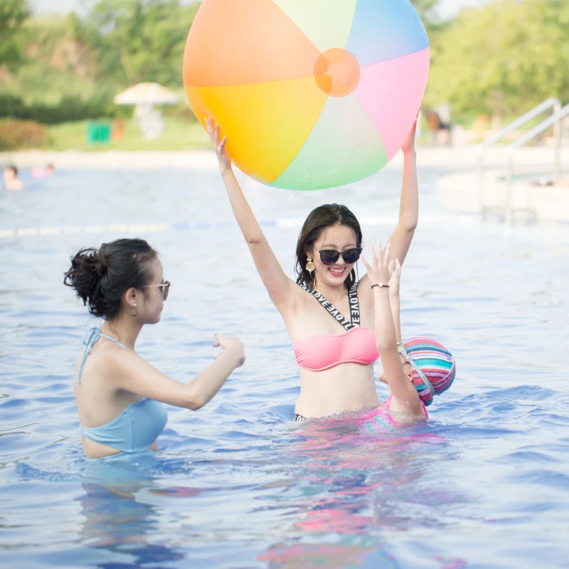 Super big 60-100cm PVC inflatable ball kid child air beach ball swimming pool outdoor giant roll ball toy sport water play