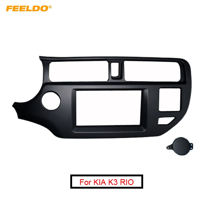 

FEELDO Car 2Din Stereo Fascia Frame for KIA K3 RIO 2011-2013 (LHD) with SRS Hole Audio Frame Dash Panel Trim Kit #AM5499