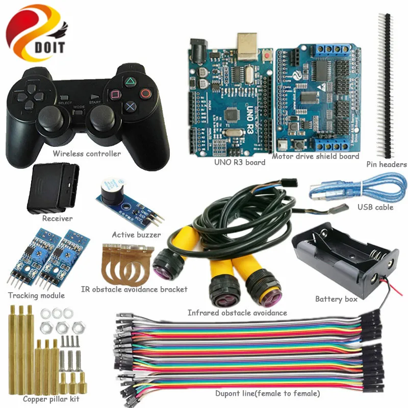 wireless-handle-control-track-kit-with-arduino-board-motor-drive-board-ir-obstacle-avoidance-for-arduino-robot-tank-rc-car