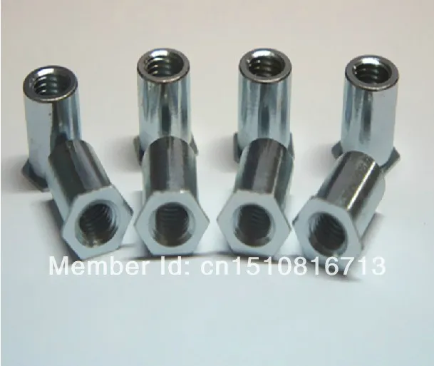 

100Pcs Hole Through Carbon Steel M2.5x3/4/5/6/7/8/9/10/12 Plates Punching Hex Insert Rivet for Nuts