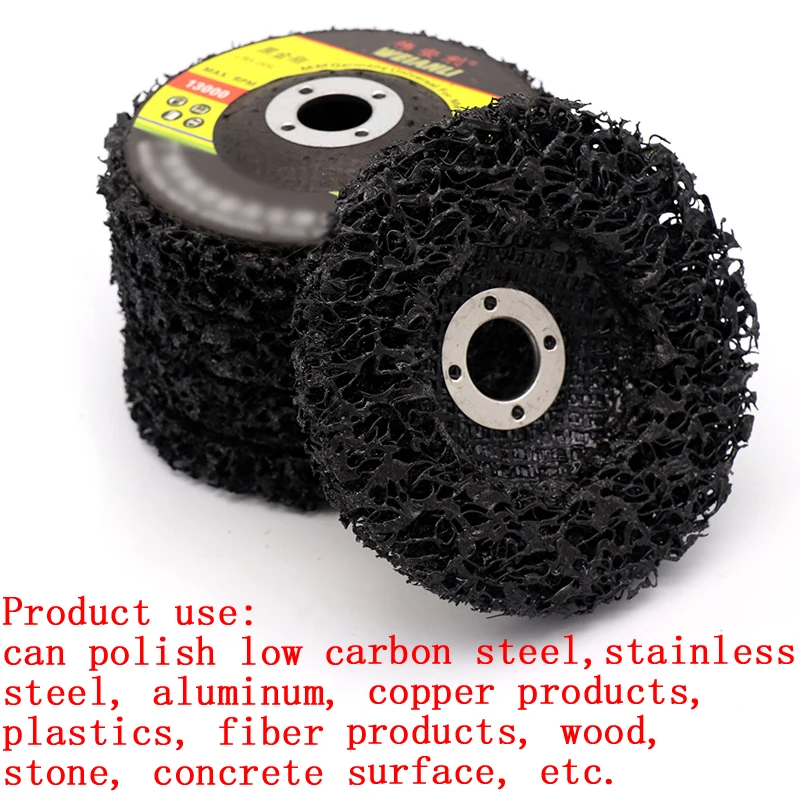 1 Buah 4 "/100*16*13*25Mm Poly Strip Disk Kasar Roda Cat Penghapusan Karat Bersih untuk Alat Gerinda Sudut Hitam Disk