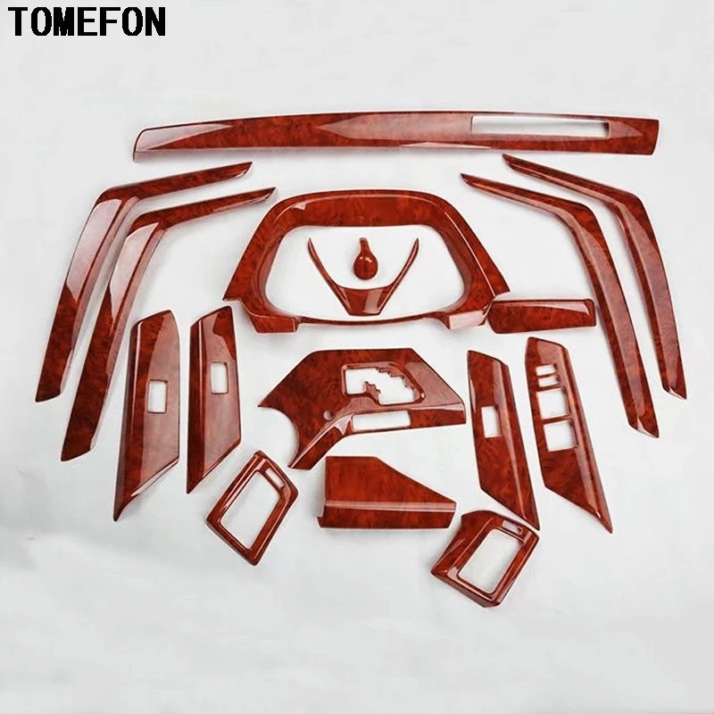 

TOMEFON For Toyota RAV4 RAV 4 2013 2014 2015 ABS Wood Paint Air Vent Window Switch Panel Dash Board Inner Door Interior 17pcs