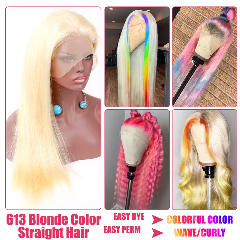 613 honig Blonde 13x1 Spitze Menschliches Haar Perücken Pre Gezupft Brasilianische Gerade Glueless Spitze Frontal Perücken Mittleren Teil remy 150%