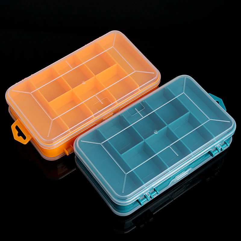 OOTDTY 1PC Tool Box Transparent Double-Side Multifunctional Storage Tool Organizing Case Plastic Case