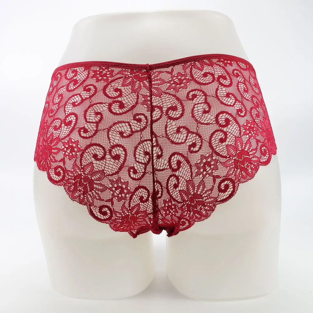 Women Full Lace Mesh Panty Transparent Floral Embroidery Sexy Briefs Ladies Summer Low Rise Breathable Seamless Underwear New