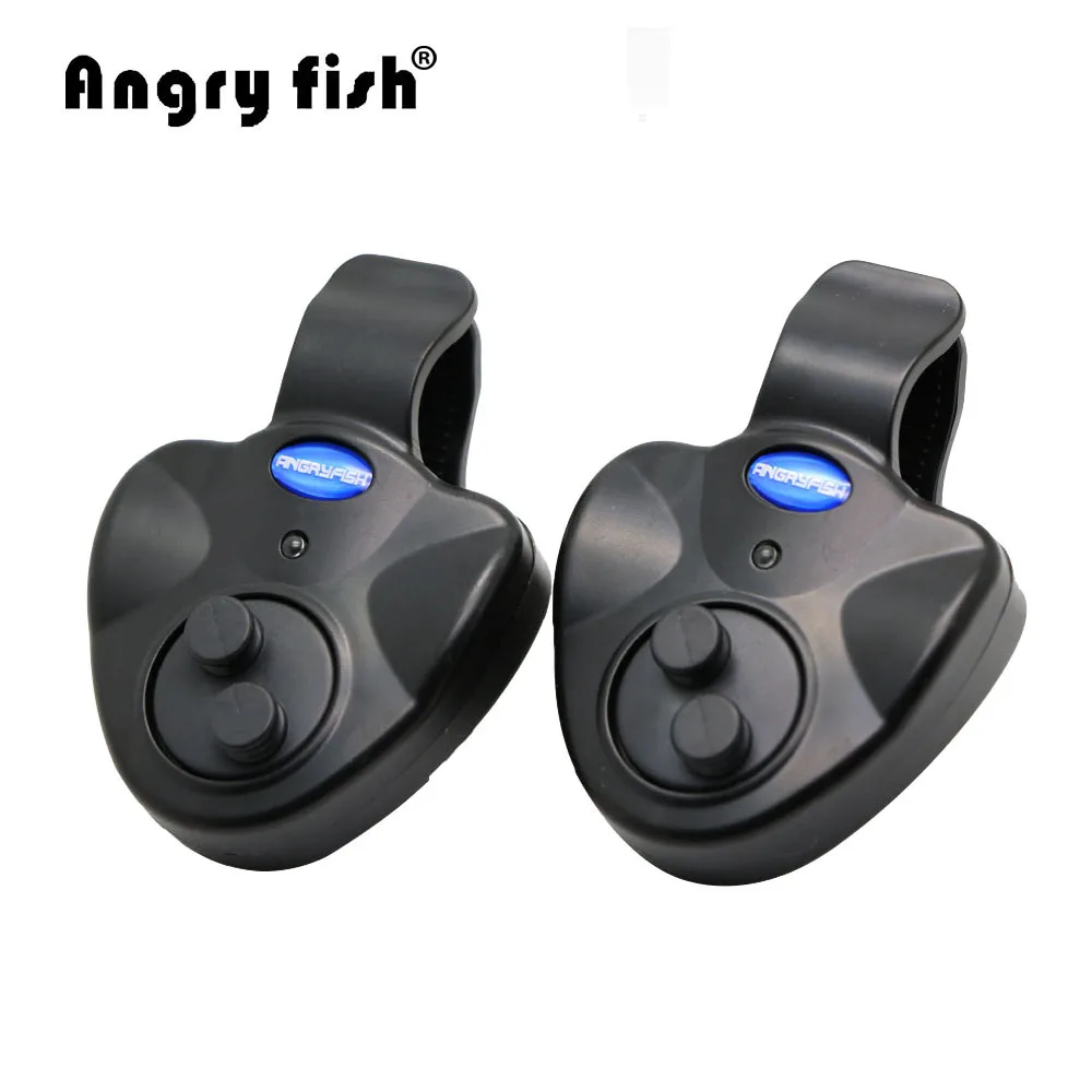 Angryfish 2Pcs Outdoor Tools Fishing Alarm Sound and LED Light Clip On Fishing Rod Fly Fishing Tackle Electronic Fish Bite Alarm