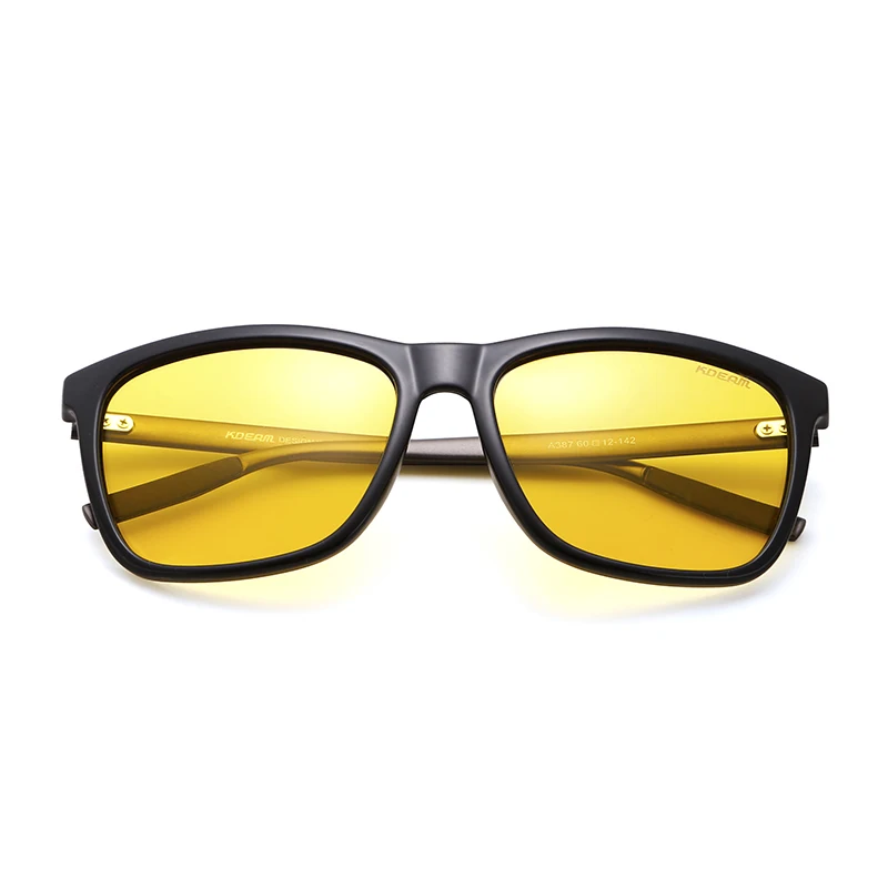 KDEAM-gafas de sol de visión nocturna para hombre, lentes de sol de conducción con protección UV400, resistentes a grietas, patas de Al-mg, lentes TAC con paquete completo