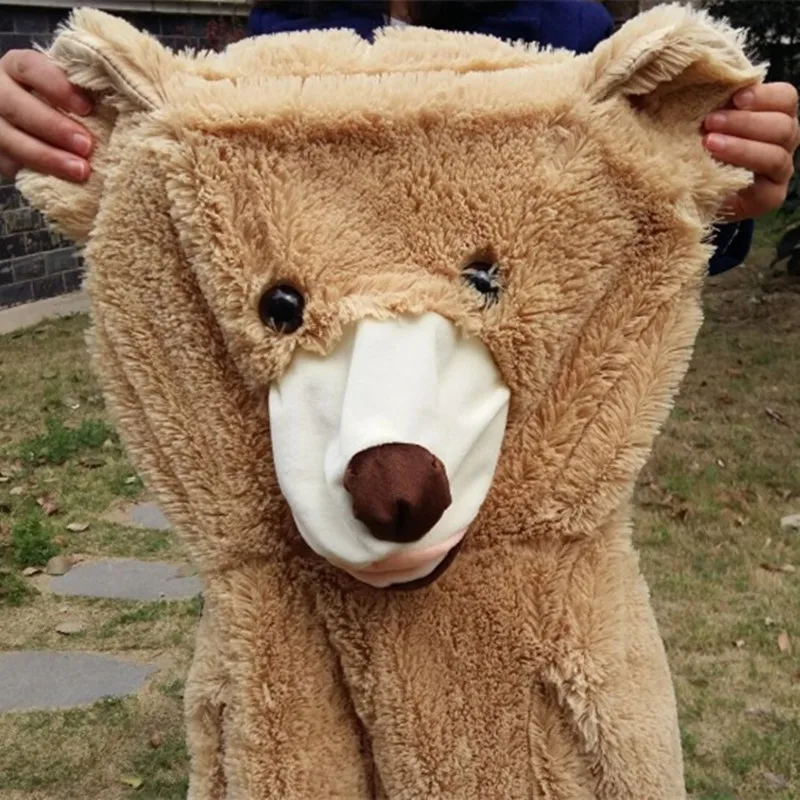 Brinquedos de pelúcia macia para crianças, casaco de pele de urso gigante americano tamanho enorme bebê, preço barato, 160cm 200cm