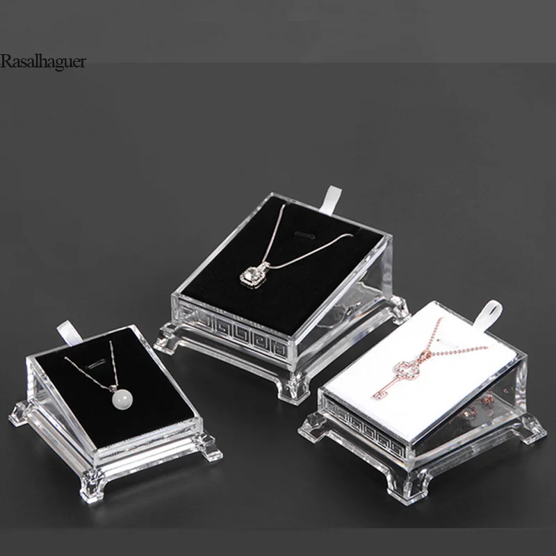 Necklaces Jewelry Display Props  Acrylic Transparent Pendant Box Pendant Display Plexiglass Jade Tray wholesale