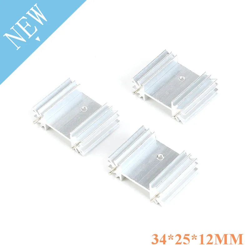 Cooler de alumínio para dissipador de calor, dissipador de calor com pino 34x25x12mm com 10 peças