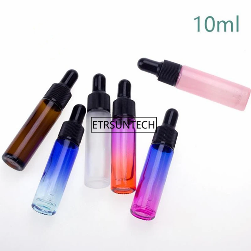 150pcs 10ml Glass Dropper Bottle With Black Lid Portable Glass Eye Dropper Aromatherapy Esstenial Oil Bottle F2479