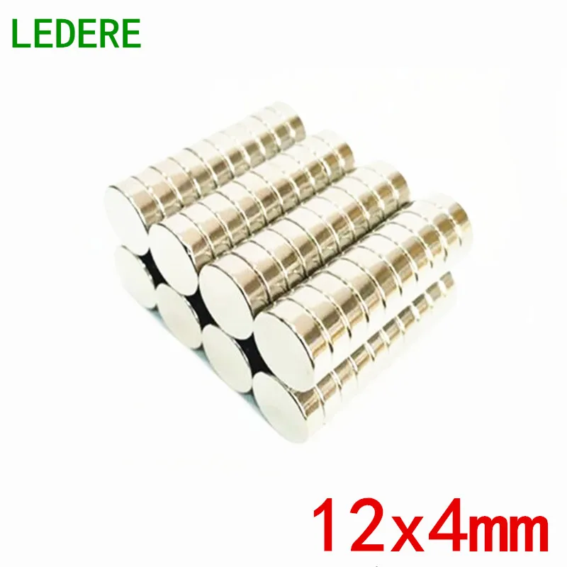 LEDERE 50 قطعة 12 مللي متر x 4 مللي متر 12x4 قوي دائري القرص Nd-Fe-B النيوديميوم المغناطيس 12*4 جديد الفن الحرفية اتصال