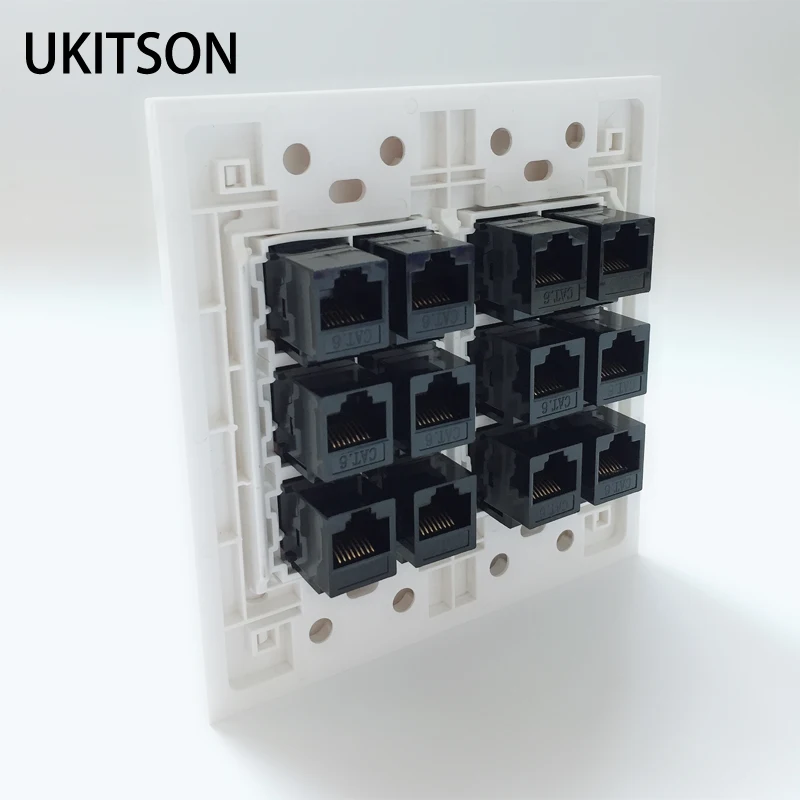 Płyta panelu ściennego z 12 portami CAT6 CAT5E RJ45 żeńskie złącze Keystone do gniazda wtykowego Internet Ethernet LAN