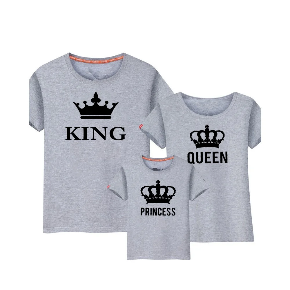 King Queen  Princess Family Shirts  Father Mother  Baby Clothes Queen Mother and Daughter Clothes family matching clothes