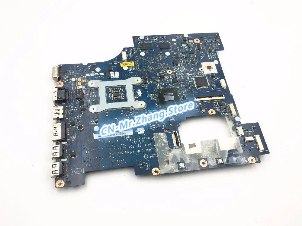 Used SHELI FOR G570 Laptop Motherboard w/ HD6370 512 MG GPU PIWG2 LA-6753P 11S11013569 HM65 PGA989 DDR3