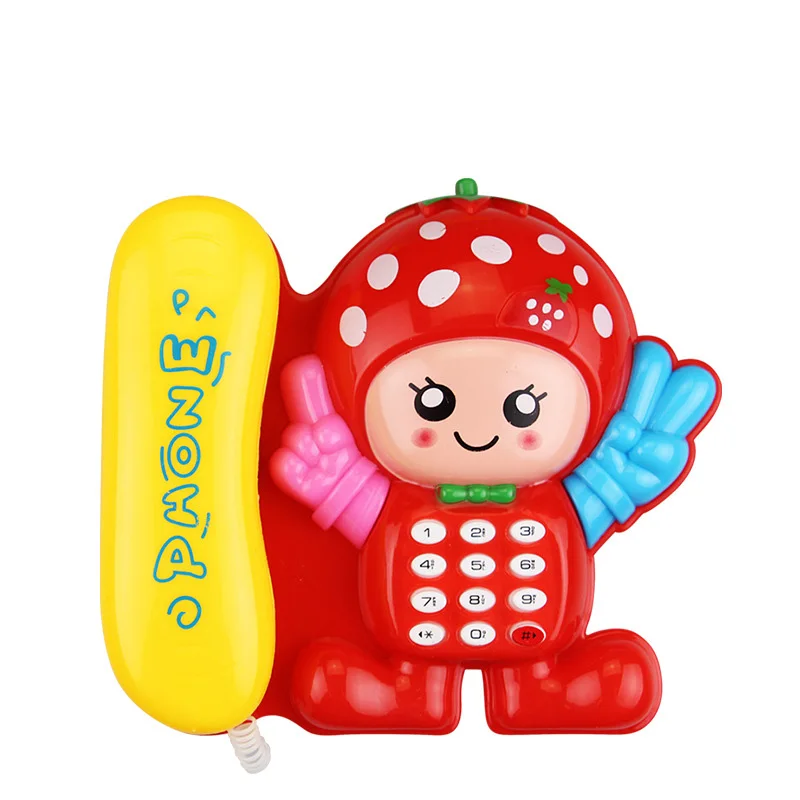 Téléphone électronique pour bébé, dessin animé champignon, téléphone éducatif, musique et son, jouets pour enfants, couleur aléatoire