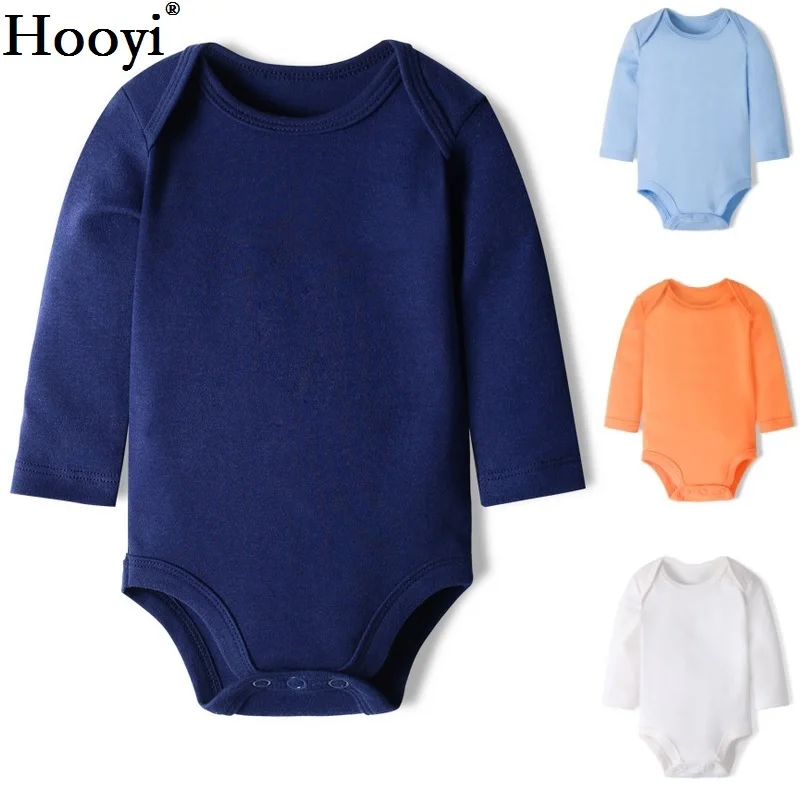 

Pure Colorful Newborn Clothes Baby Boys Bodysuit Girls Jumpsuit 100% Cotton Long Sleeve Premature Clothing Tops Shirt 0 1 2 Year