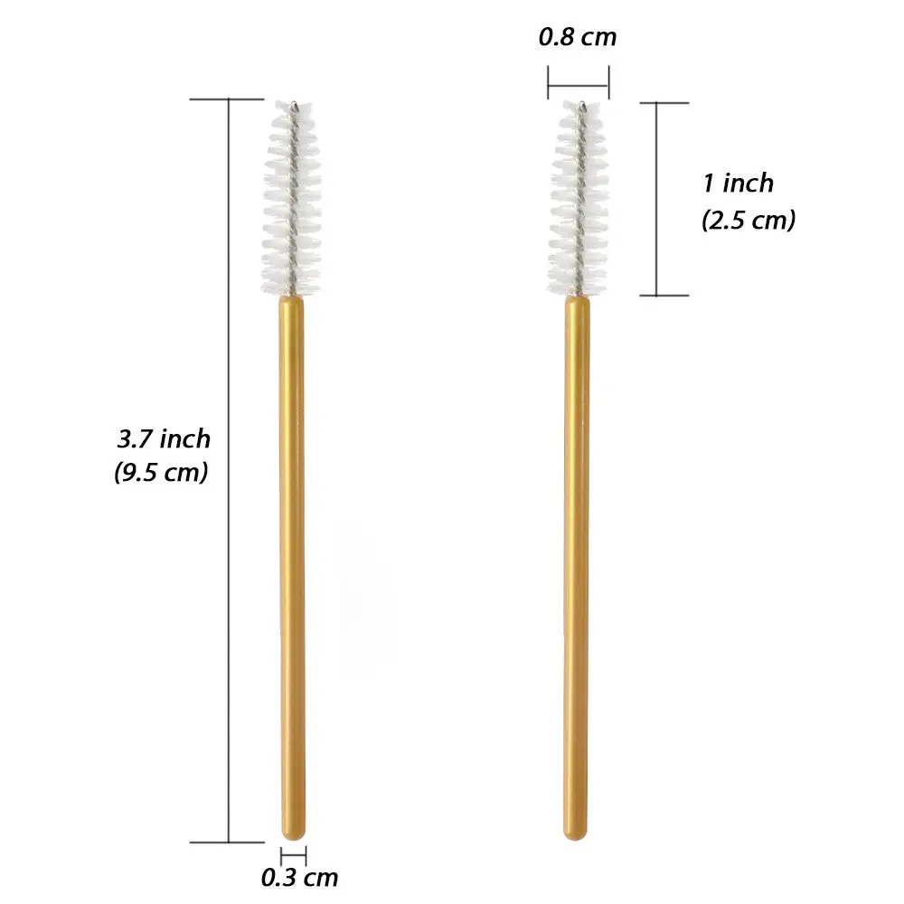 Brosse à cils avec poignée dorée, baguettes de Mascara jetables en Nylon de qualité supérieure, pinceaux de maquillage pour extensions de cils, 2022 pièces, nouveauté 1000