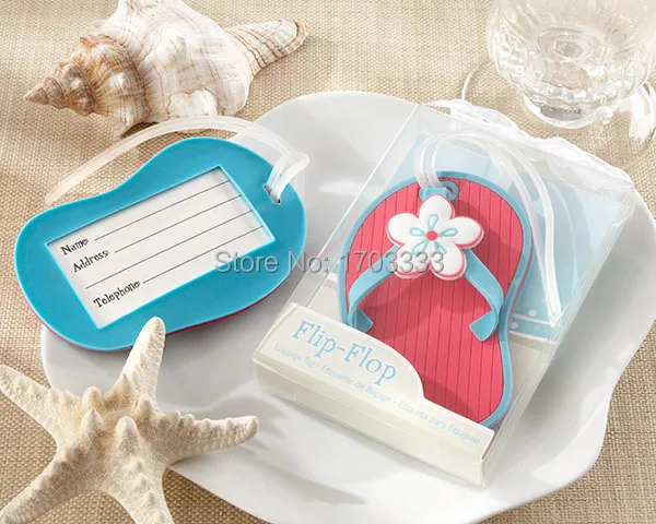 100pcs/lot Flip flop luggage tag beach style wedding favor bridal shower gifts DHL Fedex Free Shipping #HJX52