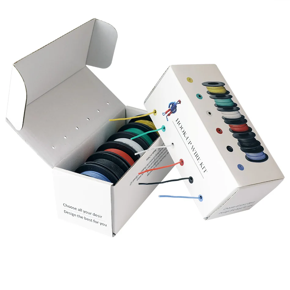 48m/Box 26 AWG Hook up Wire Kit (Stranded Wire Kit) 26 Gauge Flexible Silicone rubber Electric wire 6 colors 26.2 feet Each