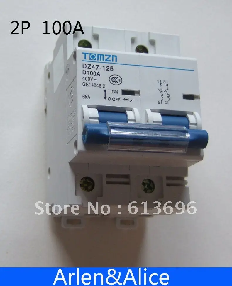 Disjuntor mcb de 2p 100a 240v/415v 50hz/60hz