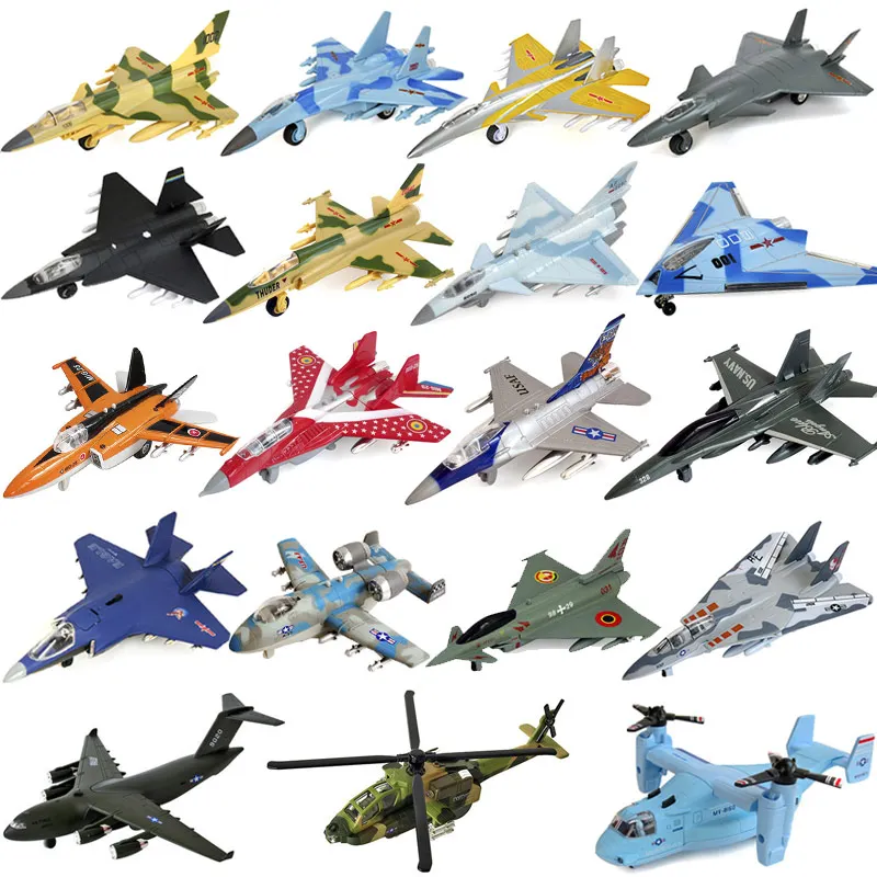 Aircraft combined metal model children's toy simulation fighter aircraft bomber helicopter Boy Gift cutting dies fidget spinner